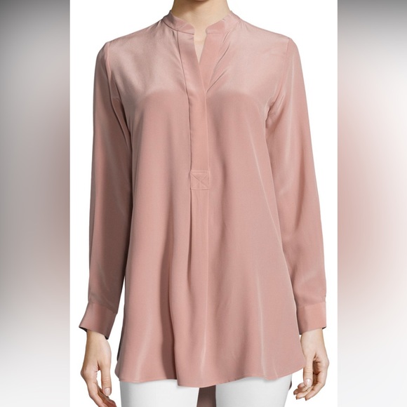 JOSEPH Dara silk tunic blouse black & white bird print size FR 38 (US Medium, M) - Picture 7 of 9